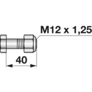 Frässchraube mit Sicherungsmuttern M12x1,25x40